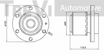 TREVI AUTOMOTIVE wb2249 -  Комплект подшипника ступицы колеса